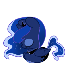 Size: 300x300 | Tagged: artist:miikanism, derpibooru import, princess luna, safe, simple background, sleeping, solo