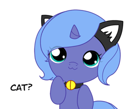 Size: 400x350 | Tagged: safe, artist:jdan-s, derpibooru import, princess luna, alicorn, cat, pony, :3, animated, behaving like a cat, bell, bell collar, bipedal, cat bell, cat ears, collar, cute, dancing, eyes closed, filly, happy, kitty cat dance, looking, looking at you, lunabetes, open mouth, princess mewna, s1 luna, simple background, smiling, solo, weapons-grade cute, white background, wink, woona