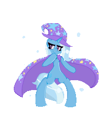 Size: 2280x2580 | Tagged: safe, artist:london13ridges, derpibooru import, trixie, pony, animated, bipedal, cape, clothes, dancing, gif, hat, solo, trixie's cape, trixie's hat, vector