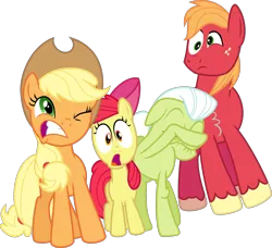 Size: 1657x1512 | Tagged: safe, artist:jeatz-axl, derpibooru import, apple bloom, applejack, big macintosh, granny smith, earth pony, pony, pinkie apple pie, male, missing accessory, simple background, stallion, svg, transparent background, vector