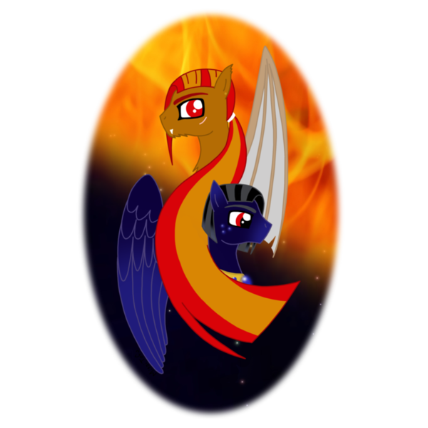 Size: 894x894 | Tagged: artist:missitofu, derpibooru import, dragon wings, fangs, hybrid, oc, oc:fire blood, oc:sirius, safe, sirius, unofficial characters only