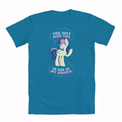 Size: 1000x1000 | Tagged: artist:anjila, bon bon, clothes, mare of a thousand voices, safe, shirt, sweetie drops, t-shirt, welovefine
