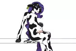 Size: 3000x2000 | Tagged: anthro, cow, derpibooru import, drawfag, female, lactation, milk, piercing, pregnant, raricow, rarity, safe, solo, species swap, udder