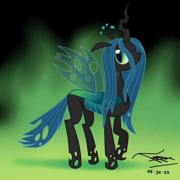 Size: 1100x1100 | Tagged: safe, artist:neighewbie1030, derpibooru import, queen chrysalis, changeling, changeling queen, female, solo