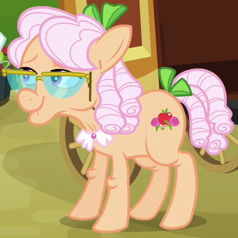 Size: 238x238 | Tagged: safe, derpibooru import, screencap, apple rose, earth pony, pony, apple family reunion, cropped, cutie mark, elderly, female, glasses, hooves, mare, solo