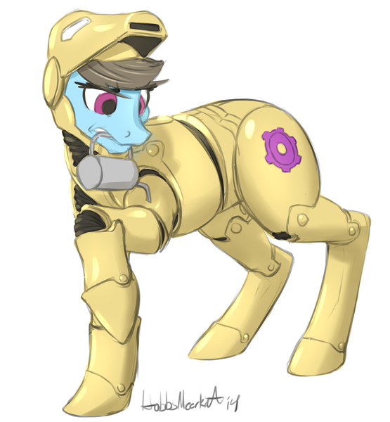 Size: 1280x1383 | Tagged: armor, artist:hobbsmeerkat, beauty brass, brassmare, derpibooru import, iron man, iron mare, parody, powered exoskeleton, safe, solo