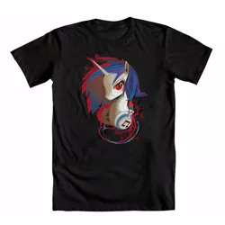 Size: 1000x1000 | Tagged: artist:hinoraito, clothes, derpibooru import, irl, merchandise, official, photo, red eyes, safe, shirt, solo, vinyl scratch, welovefine