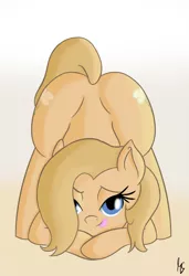 Size: 614x900 | Tagged: suggestive, artist:moonshine, derpibooru import, oc, oc:backy, unofficial characters only, bedroom eyes, face down ass up, female, plot, solo, solo female, tongue out, tumblr