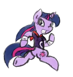 Size: 654x692 | Tagged: safe, artist:phillnana, derpibooru import, twilight sparkle, pony, bipedal, rayman, run, solo, ubisoft