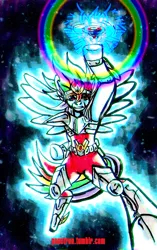 Size: 1000x1597 | Tagged: artist:ponetron, beyblade, crossover, galaxy pegasus, pegasus seiya, rainbow dash, safe, saint seiya, solo