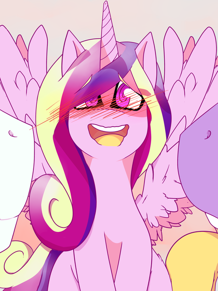 Size: 1280x1707 | Tagged: artist:violise, blushing, clopfic linked in description, derpibooru import, implied incest, licking, macro, no more ponies at source, open mouth, princess cadance, shining armor, suggestive, twilight sparkle