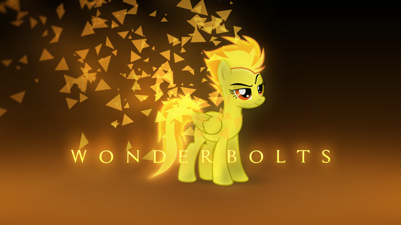 Size: 1920x1080 | Tagged: safe, artist:baumkuchenpony, artist:mithandir730, derpibooru import, edit, spitfire, pegasus, pony, female, mare, solo, triangle, vector, wallpaper, wallpaper edit