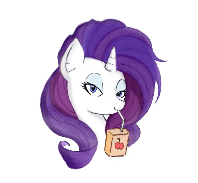 Size: 2357x2182 | Tagged: artist:mrfulp, derpibooru import, drinking, juice box, rarity, safe, solo