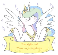 Size: 652x612 | Tagged: safe, derpibooru import, edit, princess celestia, alicorn, pony, banner, down with molestia, drama, social justice, solo, text