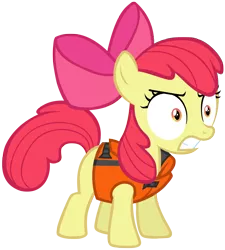 Size: 2100x2338 | Tagged: angry, apple bloom, artist:cloudyglow, derpibooru import, lifejacket, pinkie apple pie, safe, simple background, solo, transparent background, vector