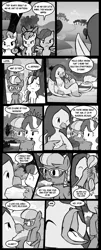 Size: 1012x2500 | Tagged: suggestive, artist:htfcuddles, derpibooru import, apple bloom, diamond tiara, scootaloo, silver spoon, sweetie belle, oc, gryphon, abuse, comic, cutie mark crusaders, imminent vore, monochrome, silverbuse, spoonabuse, tiarabuse