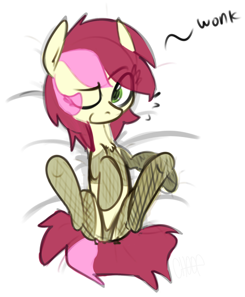 Size: 1553x1882 | Tagged: artist:choop, chest fluff, dead source, derpibooru import, questionable, roseluck, solo, wink