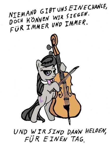 Size: 545x718 | Tagged: apocalyptica, artist:closer-to-the-sun, david bowie, derpibooru import, german, lyrics, octavia melody, safe, solo