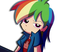 Size: 7058x6295 | Tagged: safe, artist:fj-c, derpibooru import, rainbow dash, equestria girls, absurd resolution, humanized, light skin, middle finger, panty and stocking with garterbelt, simple background, solo, transparent background, vulgar