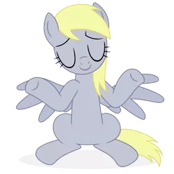 Size: 4000x4000 | Tagged: safe, artist:bluemeganium, derpibooru import, derpy hooves, pegasus, pony, rainbow falls, eyes closed, female, mare, shrug, simple background, solo, transparent background, vector, welcome back derpy