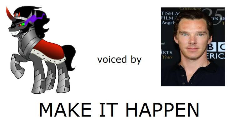 Size: 1280x668 | Tagged: benedict cumberbatch, derpibooru import, exploitable meme, king sombra, make it happen, meme, safe, voice actor