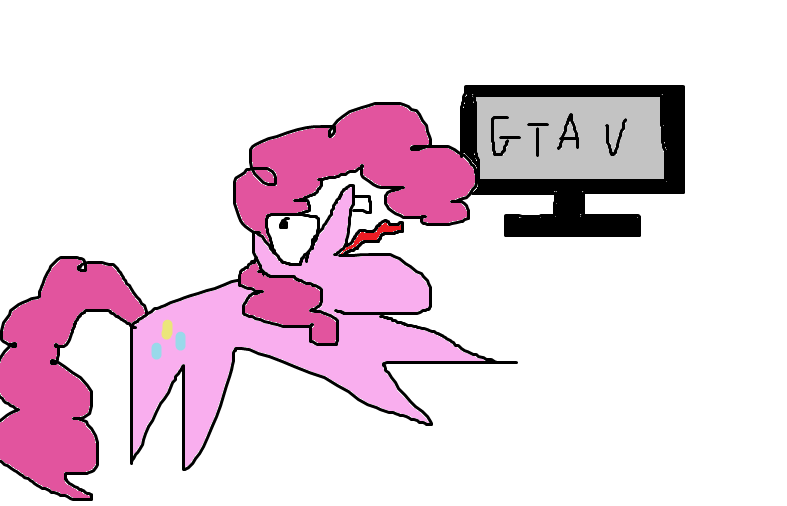 Size: 787x506 | Tagged: artist:ilikepronyz, derpibooru import, grand theft auto, gta v, pinkie pie, safe, solo, stylistic suck, video game, wat