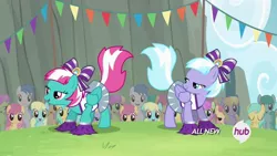 Size: 1920x1080 | Tagged: background pony, bedroom eyes, brolly, cheerleader, cloud kicker, derpibooru import, dizzy twister, lilac sky, merry may, orange swirl, out of context, rainbow falls, safe, sassaflash, screencap, skirt, spring melody, spring step, sprinkle medley, sunlight spring, sunshower raindrops, whitewash