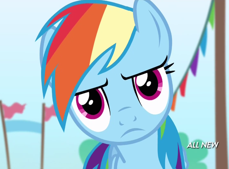 Size: 953x705 | Tagged: derpibooru import, rainbow dash, rainbow falls, safe, screencap, solo, stare