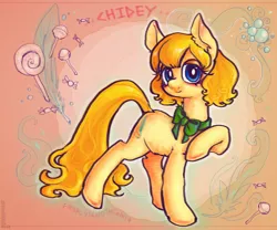 Size: 840x700 | Tagged: safe, artist:mirululu, derpibooru import, oc, oc:chidey, unofficial characters only, earth pony, pony, bow, female, mare, solo