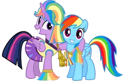 Size: 4555x3000 | Tagged: safe, artist:missy12113, derpibooru import, rainbow dash, twilight sparkle, twilight sparkle (alicorn), alicorn, pony, rainbow falls, cheerleader, cheerleader sparkle, female, mare, skirt