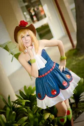 Size: 1152x1728 | Tagged: safe, artist:nyunyucosplay, derpibooru import, applejack, human, equestria girls, ala 2014, anime los angeles, convention, cosplay, fall formal outfits, irl, irl human, photo, solo