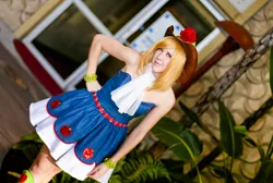 Size: 1716x1152 | Tagged: safe, artist:nyunyucosplay, derpibooru import, applejack, human, equestria girls, ala 2014, anime los angeles, convention, cosplay, fall formal outfits, irl, irl human, photo, solo