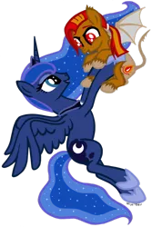 Size: 730x1094 | Tagged: artist:missitofu, derpibooru import, oc, oc:fire blood, princess luna, safe, simple background