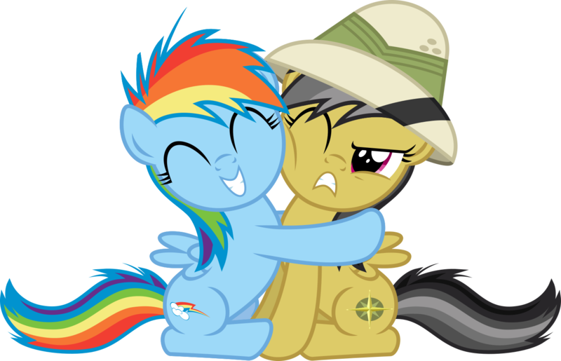 Size: 1467x945 | Tagged: safe, artist:jeatz-axl, derpibooru import, daring do, rainbow dash, .svg available, cute, dashabetes, filly, hug, simple background, svg, transparent background, vector