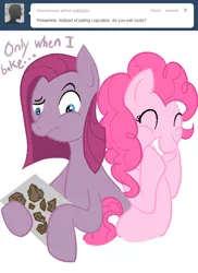 Size: 655x900 | Tagged: artist:lowhitney, ask tripie, derpibooru import, pinkamena diane pie, pinkie pie, safe, tumblr