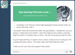 Size: 634x464 | Tagged: artist:johnjoseco, ask, ask gaming princess luna, ask princess molestia, derpibooru import, gamer luna, princess celestia, princess luna, safe, text, tumblr
