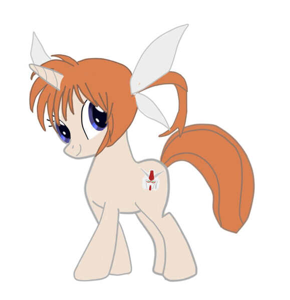 Size: 787x815 | Tagged: artist:ziptofaf, derpibooru import, magical girl lyrical nanoha, ponified, safe, solo, takamachi nanoha