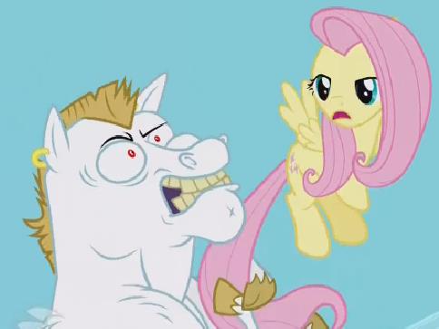 Size: 484x363 | Tagged: awkward, bulk biceps, derpibooru import, fluttershy, rainbow falls, safe, screencap