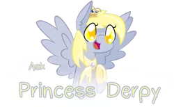 Size: 801x495 | Tagged: safe, artist:nyanpegasus, derpibooru import, derpy hooves, pegasus, pony, ask princess derpy, female, mare, princess derpy, solo