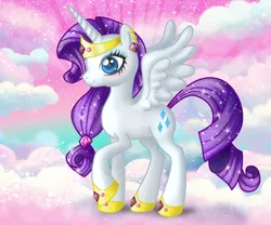 Size: 972x810 | Tagged: safe, artist:bapity88, derpibooru import, rarity, alicorn, pony, alicornified, race swap, raricorn, solo