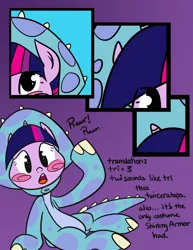 Size: 500x647 | Tagged: safe, artist:bunnimation, derpibooru import, twilight sparkle, ask twiceratops, filly, solo, tumblr, twiceratops