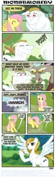 Size: 907x2865 | Tagged: safe, artist:ponymaan, derpibooru import, bulk biceps, discord, fluttershy, roid rage, bishonen, comic, discord being discord, fluttershy gets all the stallions, glitter, handsome, implied discoshy, implied flutterbulk, implied shipping, implied straight, meme, waifu thief