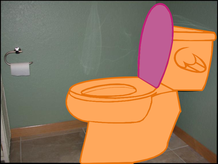 Size: 760x570 | Tagged: artist:bucky, but why, derpibooru import, edit, object pony, original species, ponified, pun, safe, scootabuse, scootaloo, solo, toilet, toilet pony, visual pun