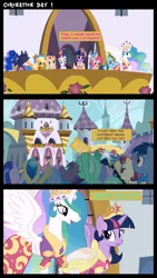 Size: 1280x2272 | Tagged: artist needed, source needed, safe, derpibooru import, edit, edited screencap, screencap, applejack, fleur de verre, fluttershy, lyra heartstrings, pinkie pie, princess celestia, princess luna, rainbow dash, rarity, twilight sparkle, twilight sparkle (alicorn), alicorn, crystal pony, earth pony, pegasus, pony, unicorn, canterlot, canterlot castle, clothes, comic, coronation dress, dress, female, funny, happy ending override, hoof hold, hoof shoes, jewelry, lottery, lotto, mane six, mare, screencap comic, shocked, speech, speechless, tiara, ticket, upset, waving, winner, yay