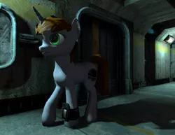 Size: 1198x924 | Tagged: safe, derpibooru import, screencap, oc, oc:littlepip, unofficial characters only, pony, unicorn, fallout equestria, fanfic, 3d, fan game, fanfic art, female, game, hooves, horn, indoors, mare, pipbuck, solo, stable, stable 2