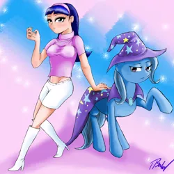 Size: 3000x3000 | Tagged: artist:thefabledrarity, crossover, derpibooru import, namesake, pun, safe, the fairly oddparents, trixie, trixie tang