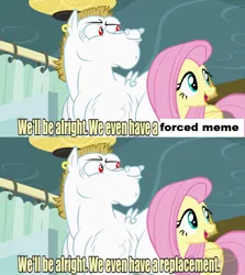 Size: 640x718 | Tagged: bulk biceps, derpibooru, derpibooru import, fluttershy, forced meme, joke, meme, meta, rainbow falls, replacement meme, safe