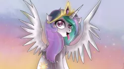 Size: 1777x998 | Tagged: artist:ladymonotone, derp, derpibooru import, princess celestia, safe, solo