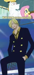 Size: 642x1416 | Tagged: safe, derpibooru import, bulk biceps, fluttershy, rainbow falls, crossover, exploitable meme, meme, one piece, pirate, replacement meme, vinsmoke sanji