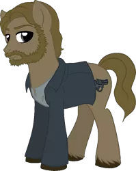 Size: 697x875 | Tagged: safe, artist:tambelon, derpibooru import, ponified, pony, male, solo, stallion, the last of us, tommy, video game